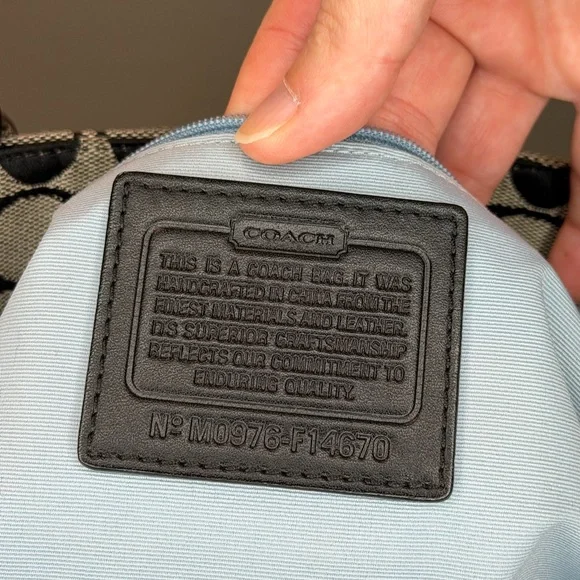 Coach Signature Black and Gray Tote - Picture 12 of 16